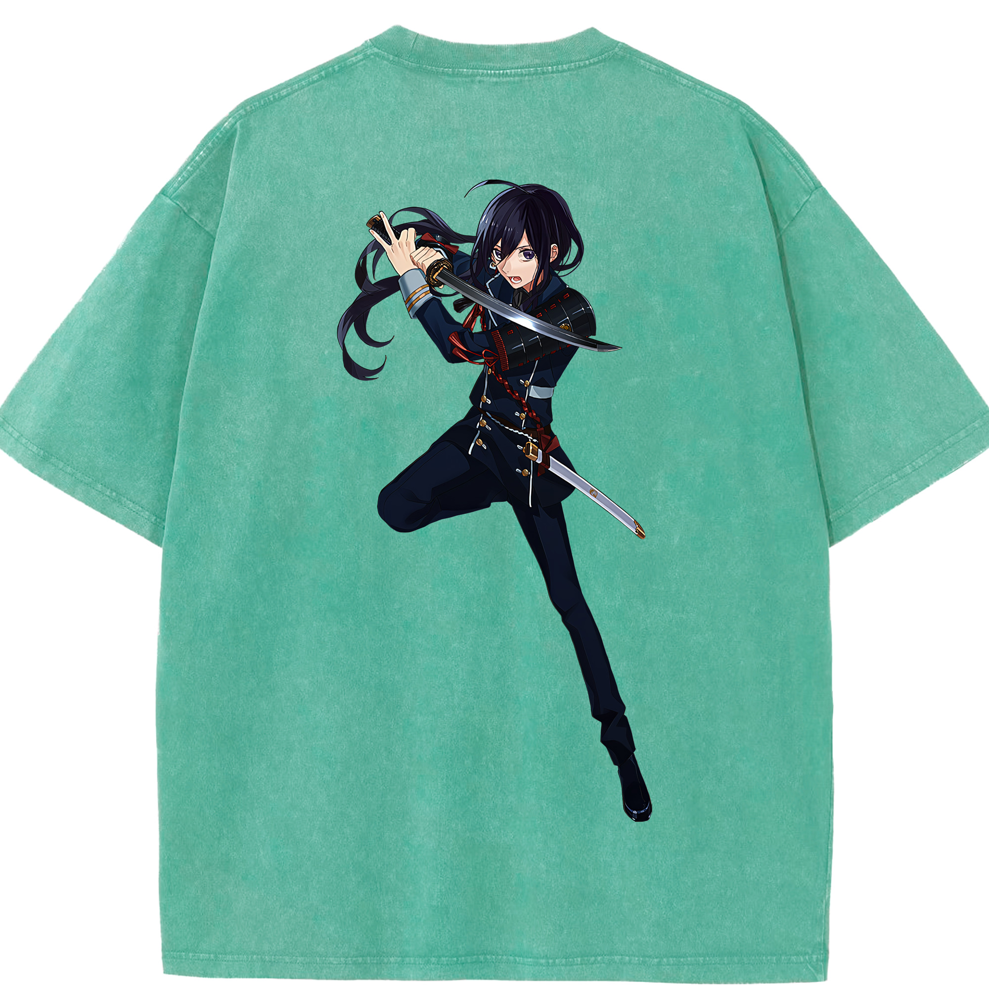 （画像用） 刀剣乱舞 Touken Ranbu 綿100% ヴィンテージ風 半袖Tシャツ（背面プリント）